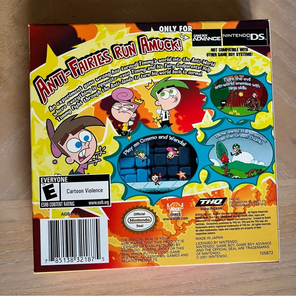 THE FAIRLY ODDPARENTS: Clash With The Anti-World Game Boy Advance GBA Video Game